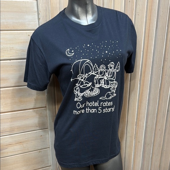 Next Level Apparel Tops - Next Level Apparel Navy and White Short Sleeve Tee with Playful Design